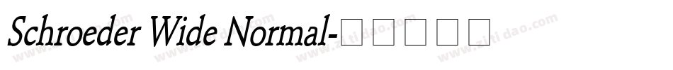 Schroeder Wide Normal字体转换